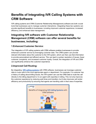 Benefits of Integrating IVR Calling Systems with CRM Software.docx