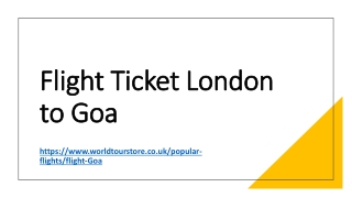 Flight Ticket London to Goa