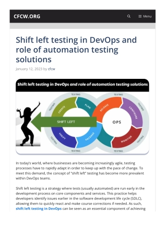 Shift left testing in DevOps and role of automation testing solutions