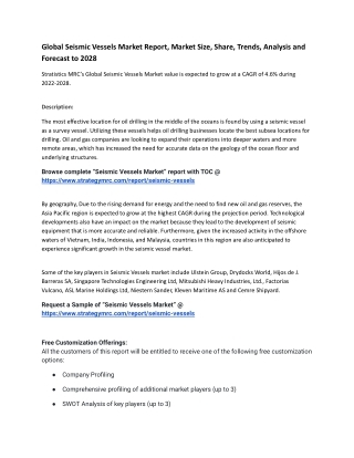 Global Seismic Vessels Market Report, Market Size, Share, Trends, Analysis and F