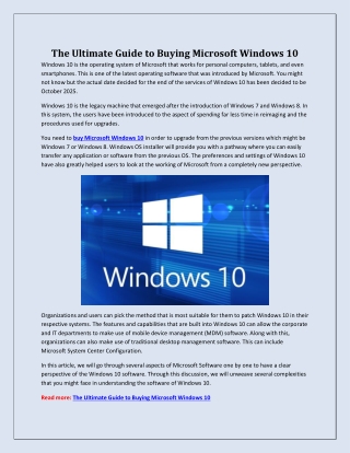 The Ultimate Guide to Buying Microsoft Windows 10