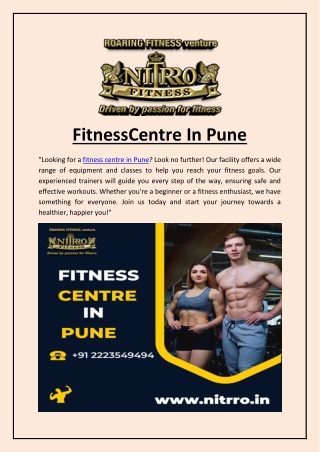 Fitness Centre In Pune