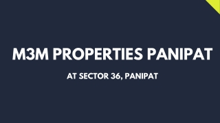 M3M Properties Sector 36 in Panipat - PDF