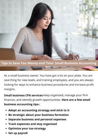 Tips to Save You Money and Time Small Business Accounting