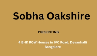 Sobha Oakshire Devanhalli Bangalore -E-Brochure