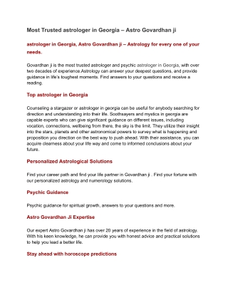 astrologer in Georgia
