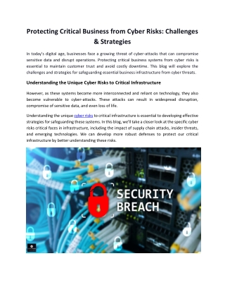 Protecting Critical Business from Cyber Risks