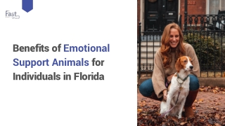 Advantages of Emotional Support Animals in Florida