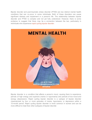 THE CONNECTION BETWEEN BIPOLAR DISORDER AND POST-TRAUMATIC STRESS DISORDER