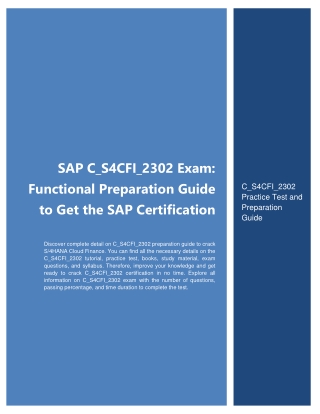 SAP C_S4CFI_2302 Exam: Functional Preparation Guide to Get the SAP Certification