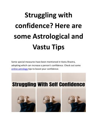 Struggling with confidence? Here are some Astrological and Vastu Tips