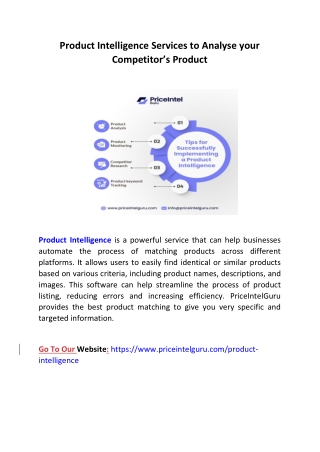 Product Intelligence Services to Analyse your Competitor’s Product