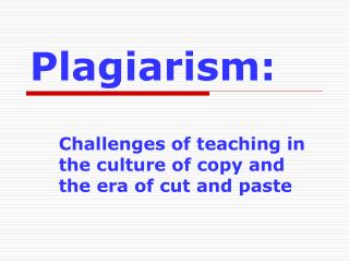 Plagiarism: