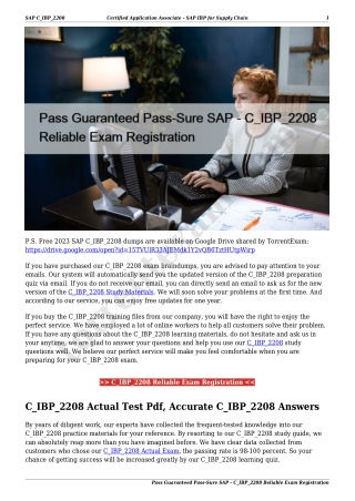 Pass Guaranteed Pass-Sure SAP - C_IBP_2208 Reliable Exam Registration