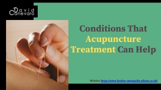 Conditions That Acupuncture Treatment Can Help