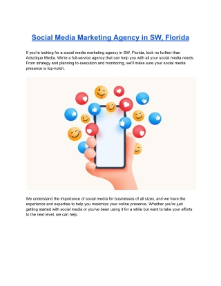 Social Media Marketing Agency in SW, Florida