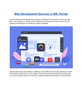 Web Development Services in SW, Florida