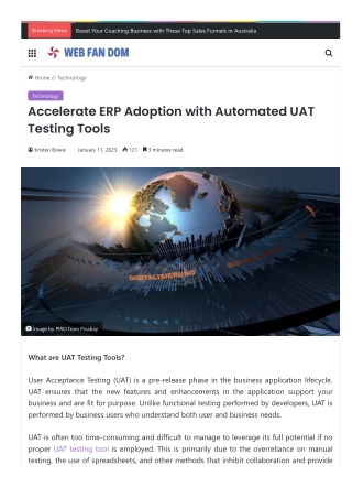 Accelerate ERP Adoption with Automated UAT Testing Tools