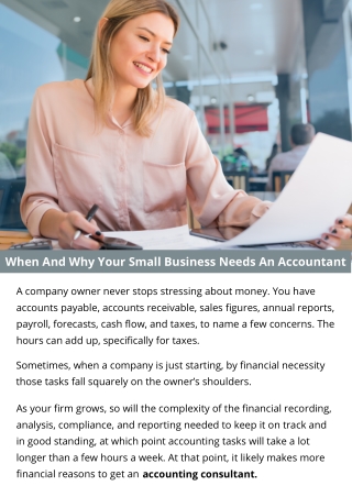 When And Why Your Small Business Needs An Accountant