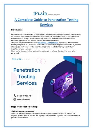 A Complete Guide to Penetration Testing Services