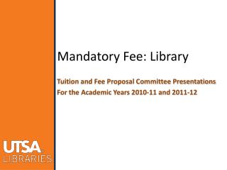 Mandatory Fee: Library