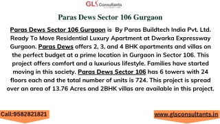 Paras Dews Sector 106 Gurgaon