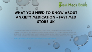What you need to know About Anxiety Medication - Fast Med Store UK