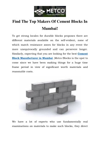 Cement Block Manufacturer in Mumbai Call- 8484930580