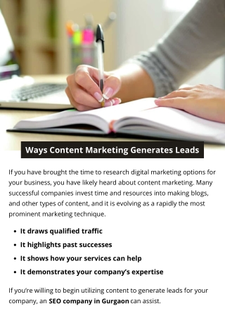 Ways Content Marketing Generates Leads