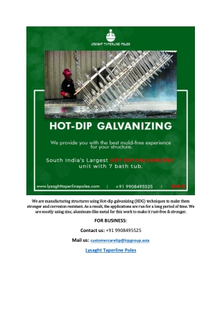 Best hot dip Galvanizing service in India