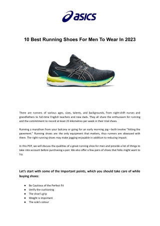 10 Best Running Shoes For Men To Wear In 2023