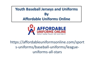 Youth Baseball Jerseys and Uniforms by Affordable Uniforms Online