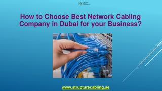 How to Choose Best Network Cabling Company in Dubai for your Business