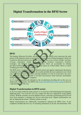 Digital Transformation in the BFSI Sector