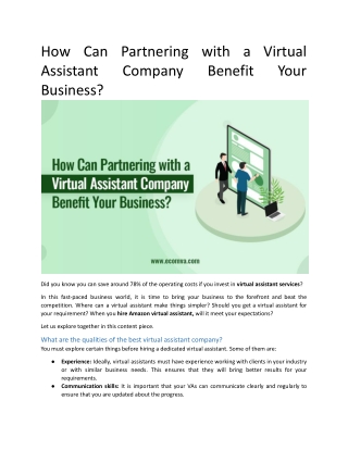 How Can Partnering with a Virtual Assistant Company Benefit Your Business?