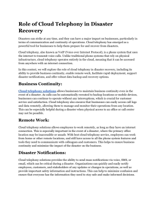 Role of Cloud Telephony in Disaster Recovery.docx