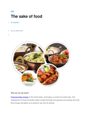 the sake of food