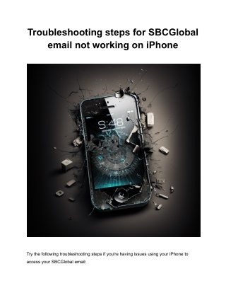 Troubleshooting steps for SBCGlobal email not working on iPhone