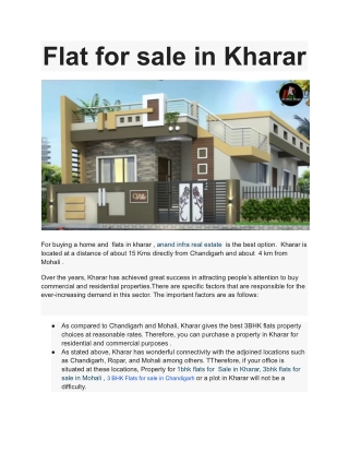 3 BHK Flats for sale in Chandigarh