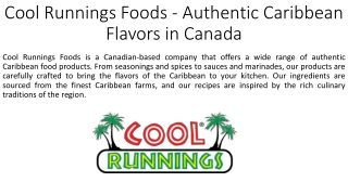 Cool Runnings Foods - Authentic Caribbean Flavors in Canada