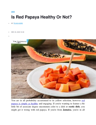red papaya healthy or not