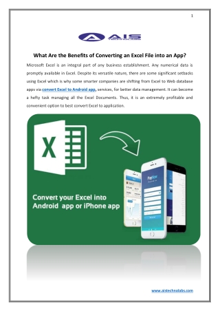 What Are the Benefits of Converting an Excel File into an App