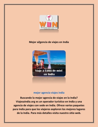 Mejor agencia de viajes en India