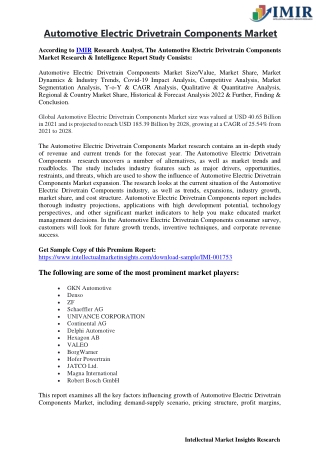 Automotive Electric Drivetrain Components Market