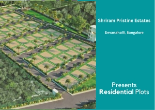 Shriram Pristine Estates Devanahalli Bangalore - E-Brochure