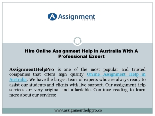 Hire Online Assignment Help in Australia With A Professional Expert