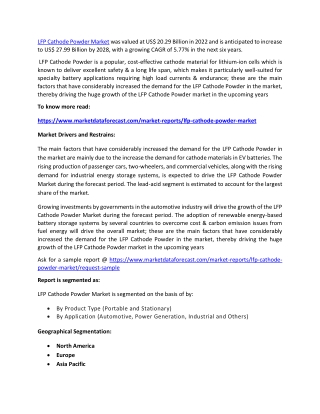 LFP Cathode Powder Market