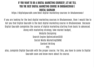 IF YOU WANT TO DO A DIGITAL MARKETING COURSES?, LET ME TELL YOU THE BEST DIGITAL MARKETING COURSE IN BHUBANESWAR | DIGIT
