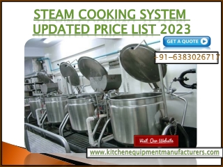 Steam Cooking System Manufacturers in Chennai, Bangalore, Trichy, Tirupati, Pondicherry, Madurai, Nellore, Vellore, Sale
