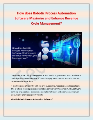 How does Robotic Process Automation Software Maximize and Enhance Revenue Cycle Management (1)